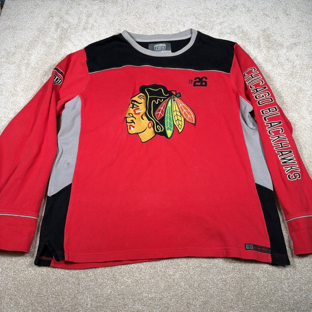 Chicago Blackhawks Old Time Hockey Causeway Sweatshirt Mens XL‎ Embroidered